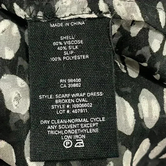 Theory Tie-Neck Long-Sleeve Broken Oval Silk-Blend Scarf Wrap Dress NWT - Picture 15 of 15